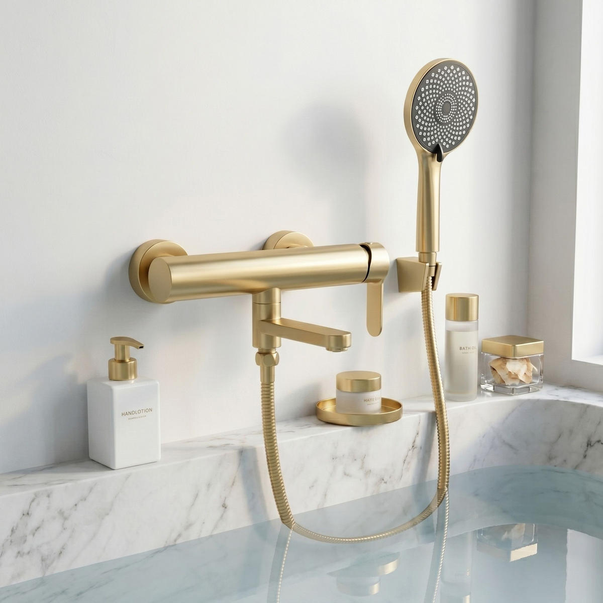 WANNENARMATUR Rea Arcos Brushed Gold - Goldfarben, Metall (20/20/15cm) - REA