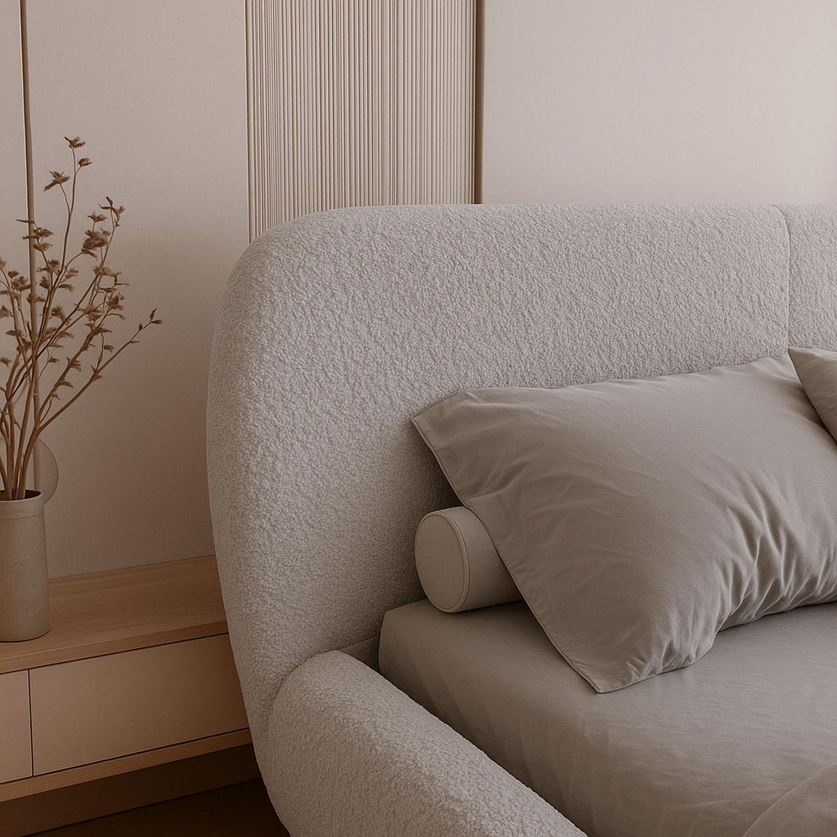 BETT Hellgrau ELLE Gepolstert 180x200 cm - Grau, Kunststoff/Textil (180/200cm) - Sepro Meble