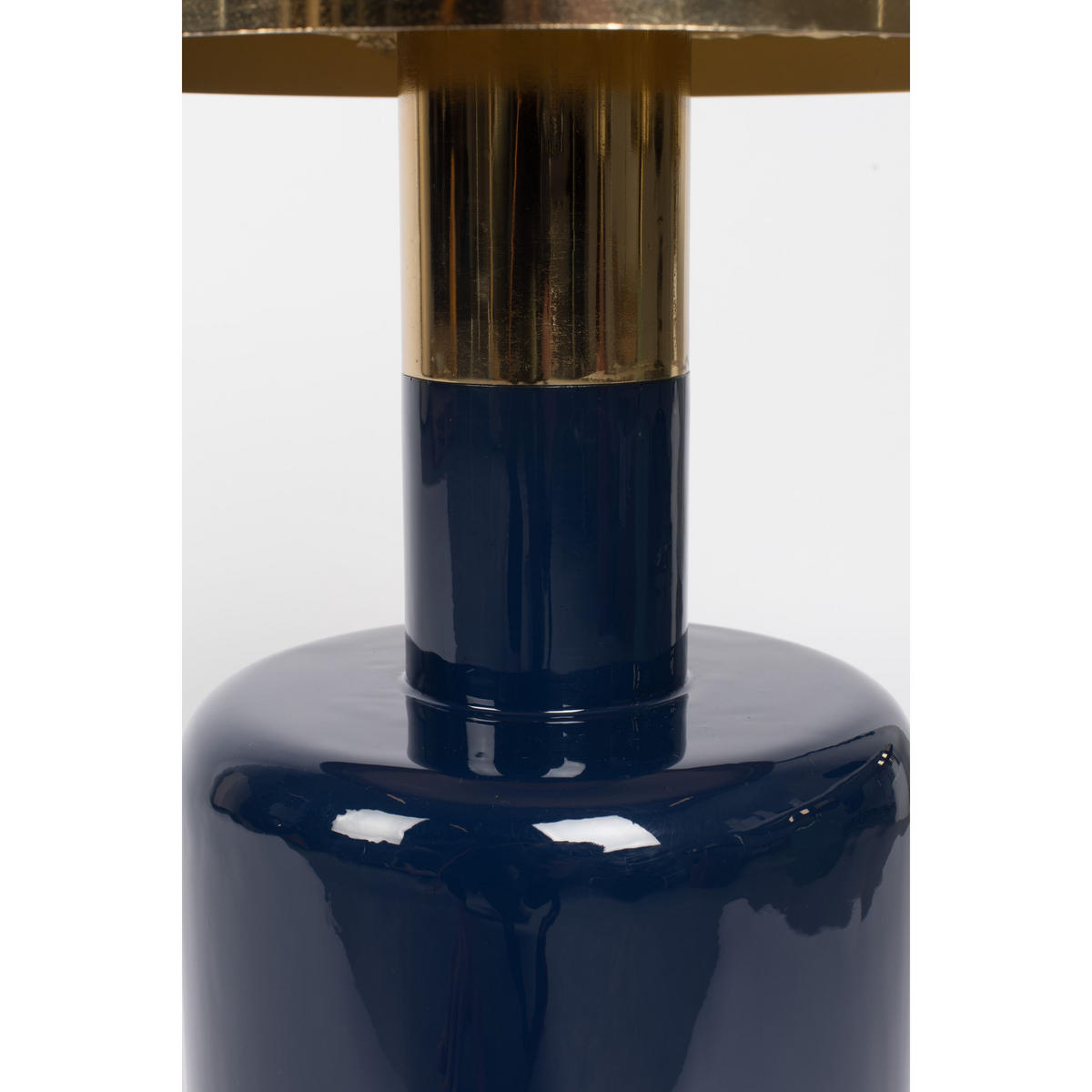 BEISTELLTISCH Glam Rund 36 cm Blau/ Gold - Blau, Metall (36/36/51cm) - Zuiver