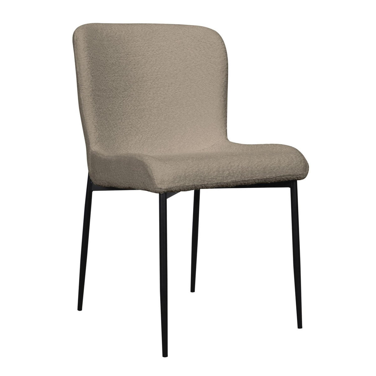 POLSTERSTUHL Neul Greige / Schwarz mit Bouclé-Bezug - Taupe/Schwarz, Textil/Metall (50/81/54.5cm) - Selsey