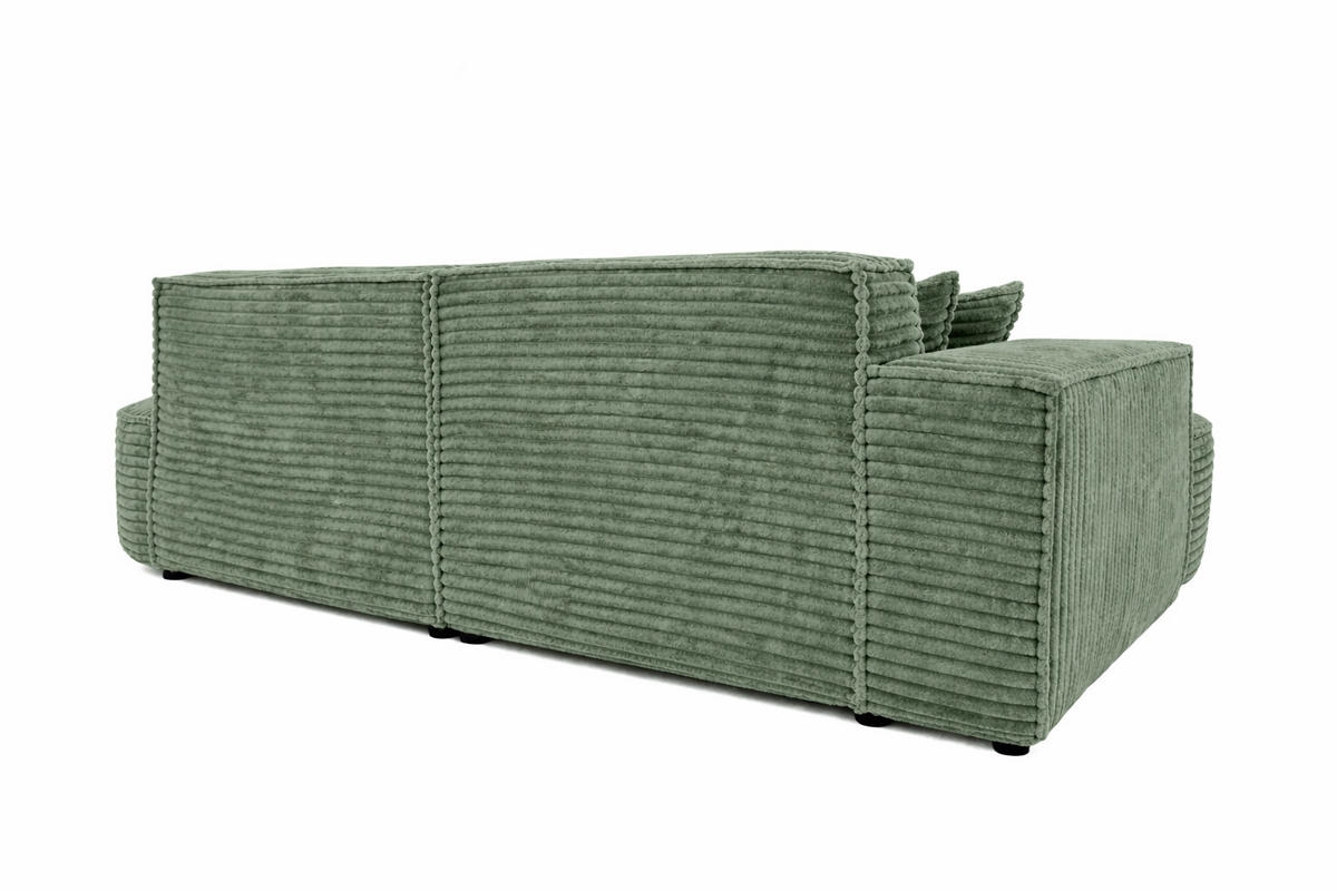 ECKSOFA L-Form, Cordstoff Velo, Olive, Links, Modena Studio - Olivgrün, Holz (236/165cm) - Kaiser Möbel