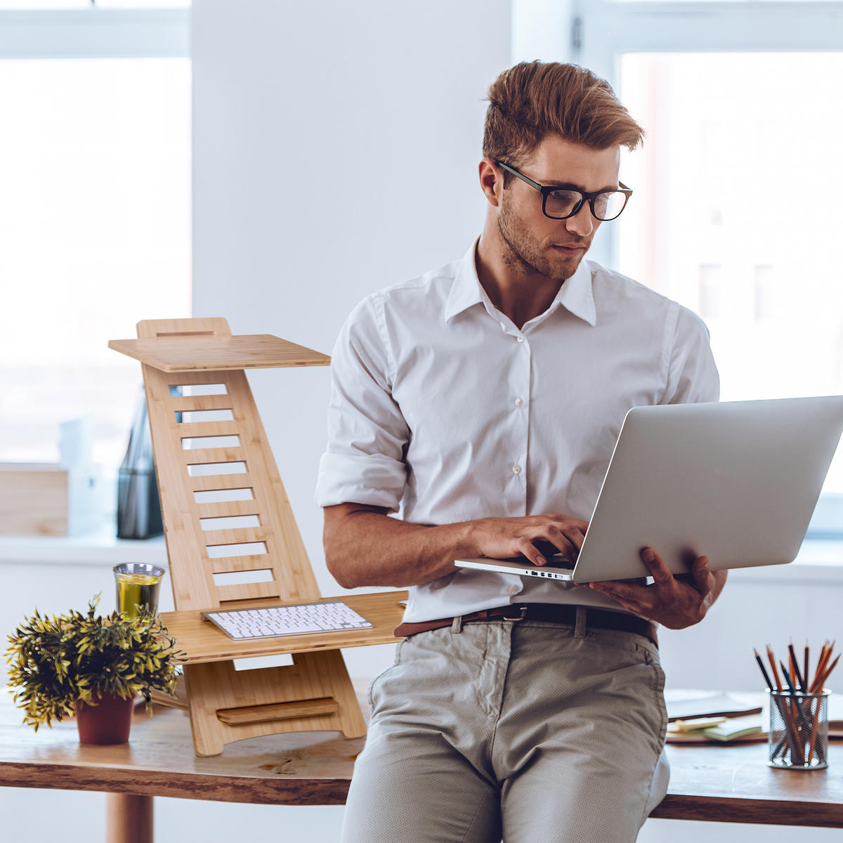 STEHPULT Aufsatz - Hellbraun, Holz (57/80/77.5cm) - Relaxdays