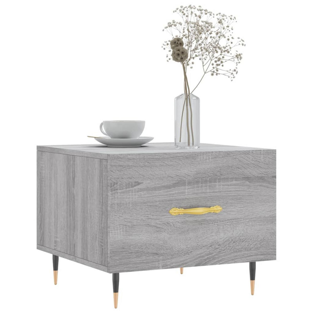 COUCHTISCHE 2 Stk. Grau Sonoma 50x50x40 cm Holzwerkstoff - Grau, Holzwerkstoff (50/50/40cm) - furnicato