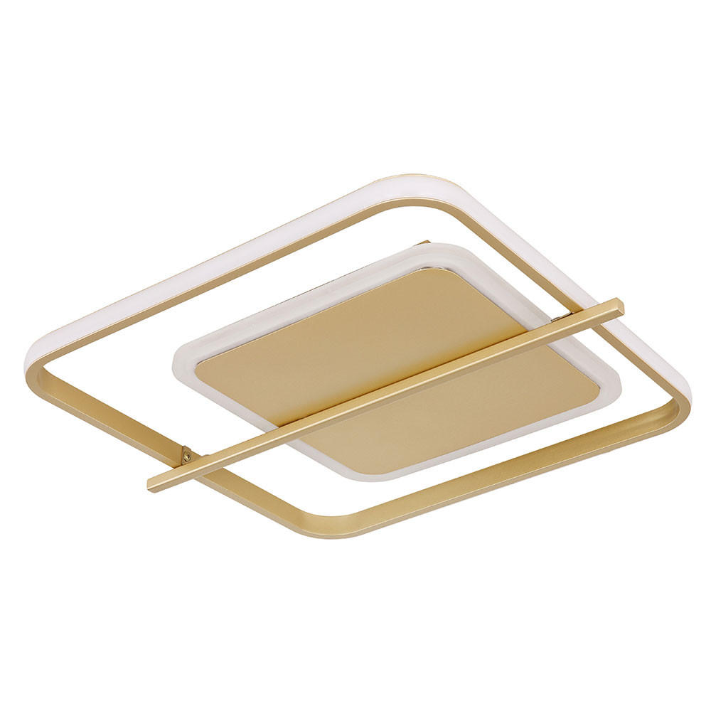 LED DECKENLEUCHTE Aluminium Goldfarben - Goldfarben, Metall (40/36/5cm) - Globo Lighting