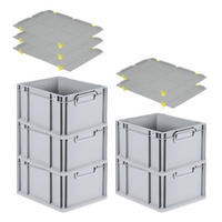 EUROBOX 5x Nextgen Economy Mit Auflagedeckel Grau/Gelb Griffe Geschlossen 20 Liter - Gelb, Kunststoff (30/22/40cm) - PROREGAL