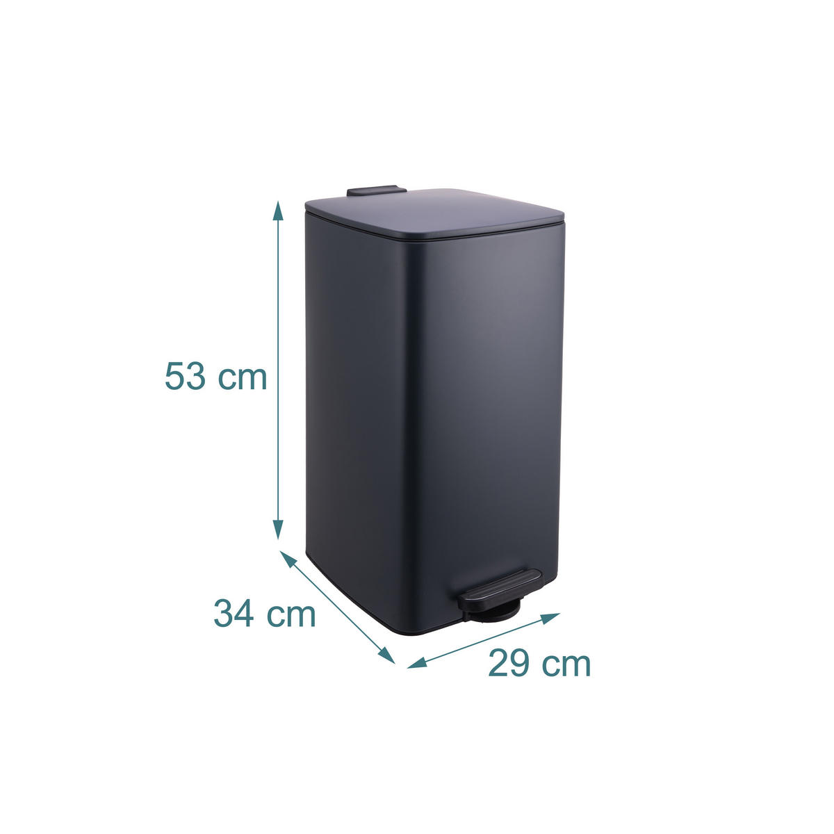 MÜLLEIMER - Grau, Kunststoff/Metall (29/53/34cm) - Relaxdays