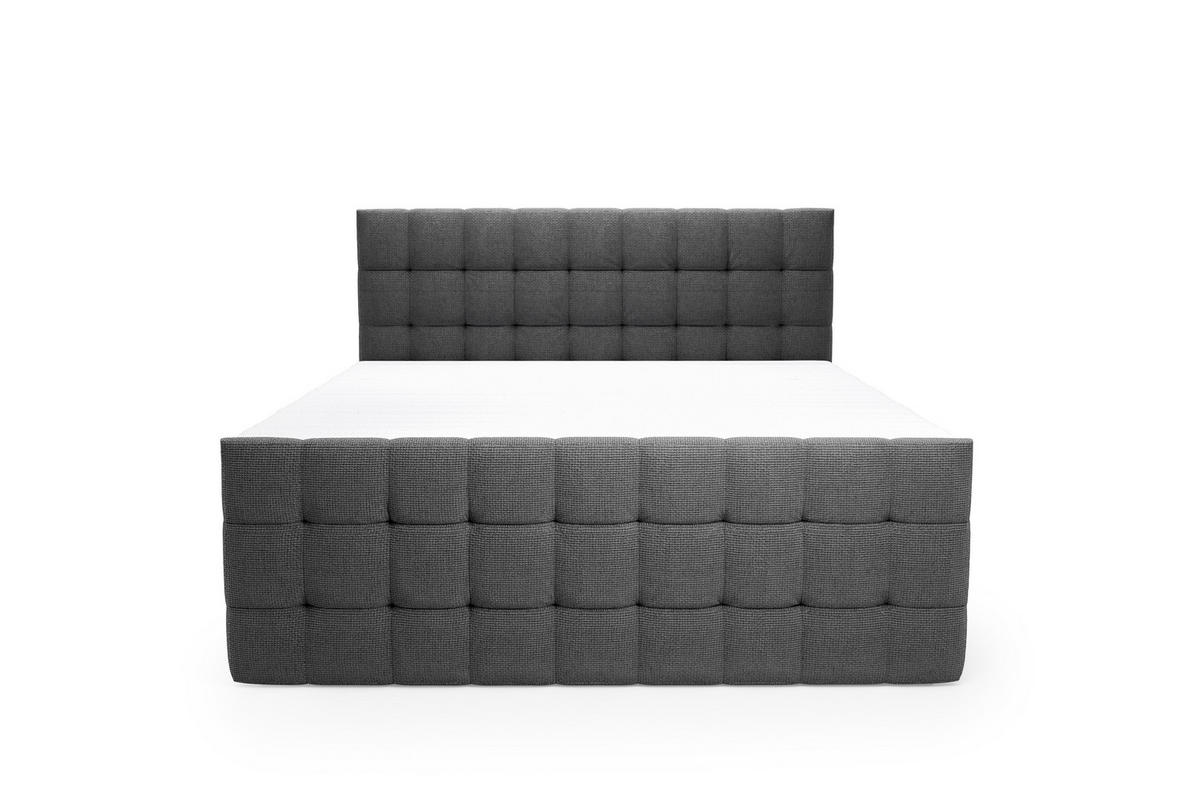BOXSPRINGBETT Rein 180x200 – in Graphitgrau, großem Bettkasten, Gasdruckfedern - Graphitfarben, Textil (180/200cm)