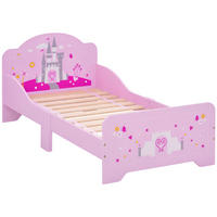 KINDERBETT 140x70 cm DE-14540 mit Schloss-Motiv Rosa - Pink, Holzwerkstoff (70/140cm) - ComfortXL