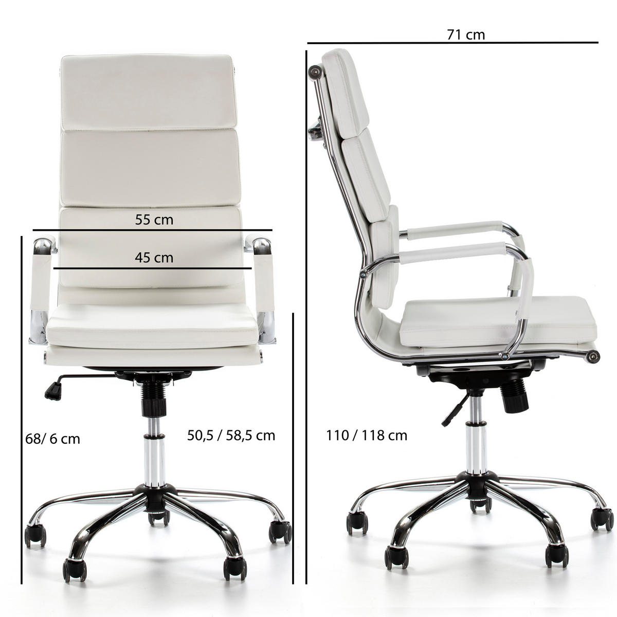 SCAUN ROTATIV Morgan cu funcție de pat, alb - alb, blană (71/110/54cm) - VS Venta-stock