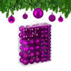 138XWEIHNACHTSKUGELN - Pink, Kunststoff (6/7/6cm) - Relaxdays