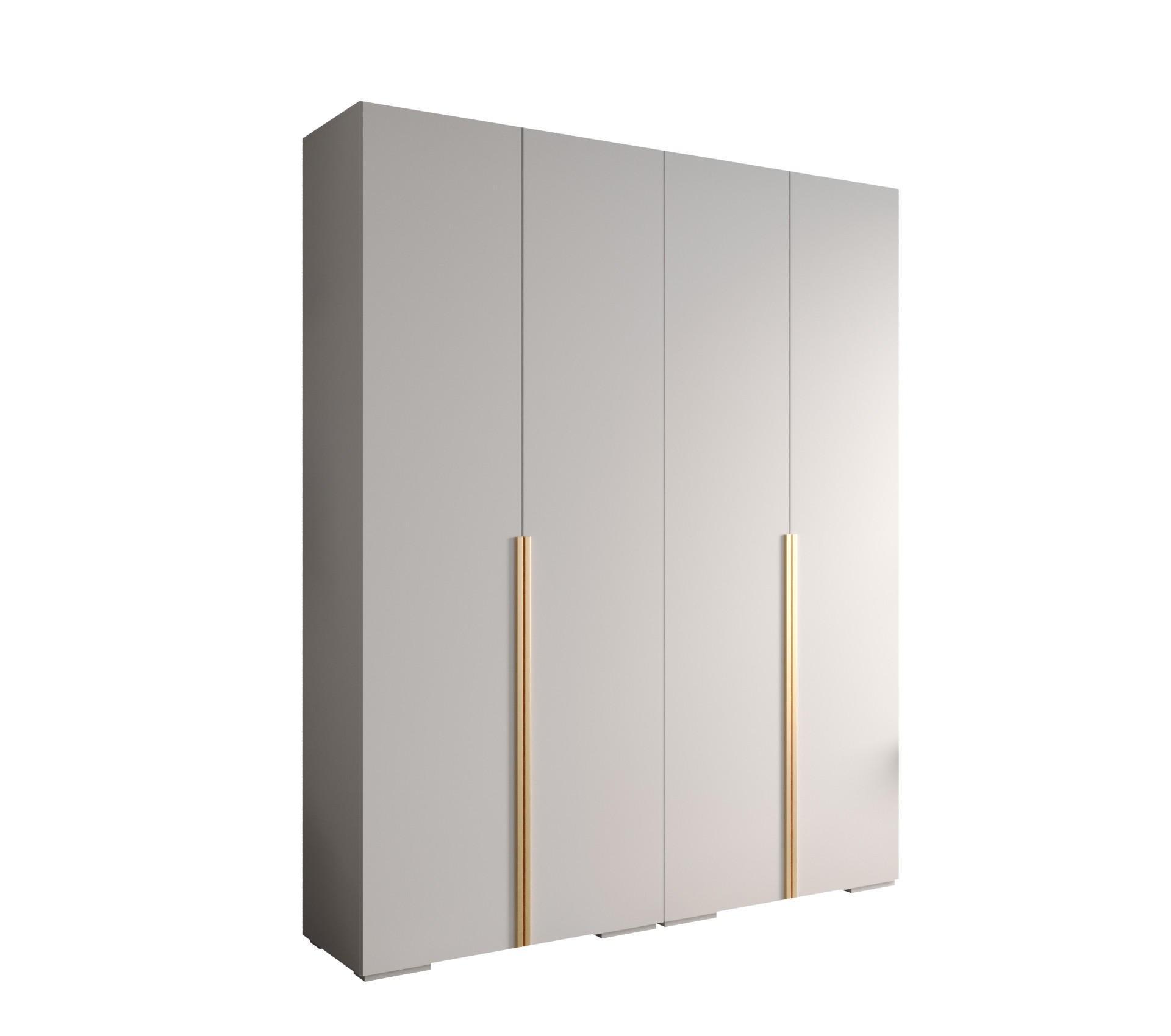 DREHTÜRENSCHRANK 236.7/200/47 4-türig - Goldfarben/Weiß, Holz/Metall (200/236.7/47cm) - MÖBEL KRYSPOL