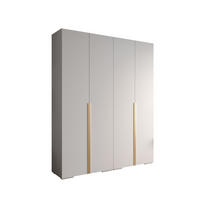 DREHTÜRENSCHRANK 236.7/200/47 4-türig - Goldfarben/Weiß, Holz/Metall (200/236.7/47cm) - MÖBEL KRYSPOL