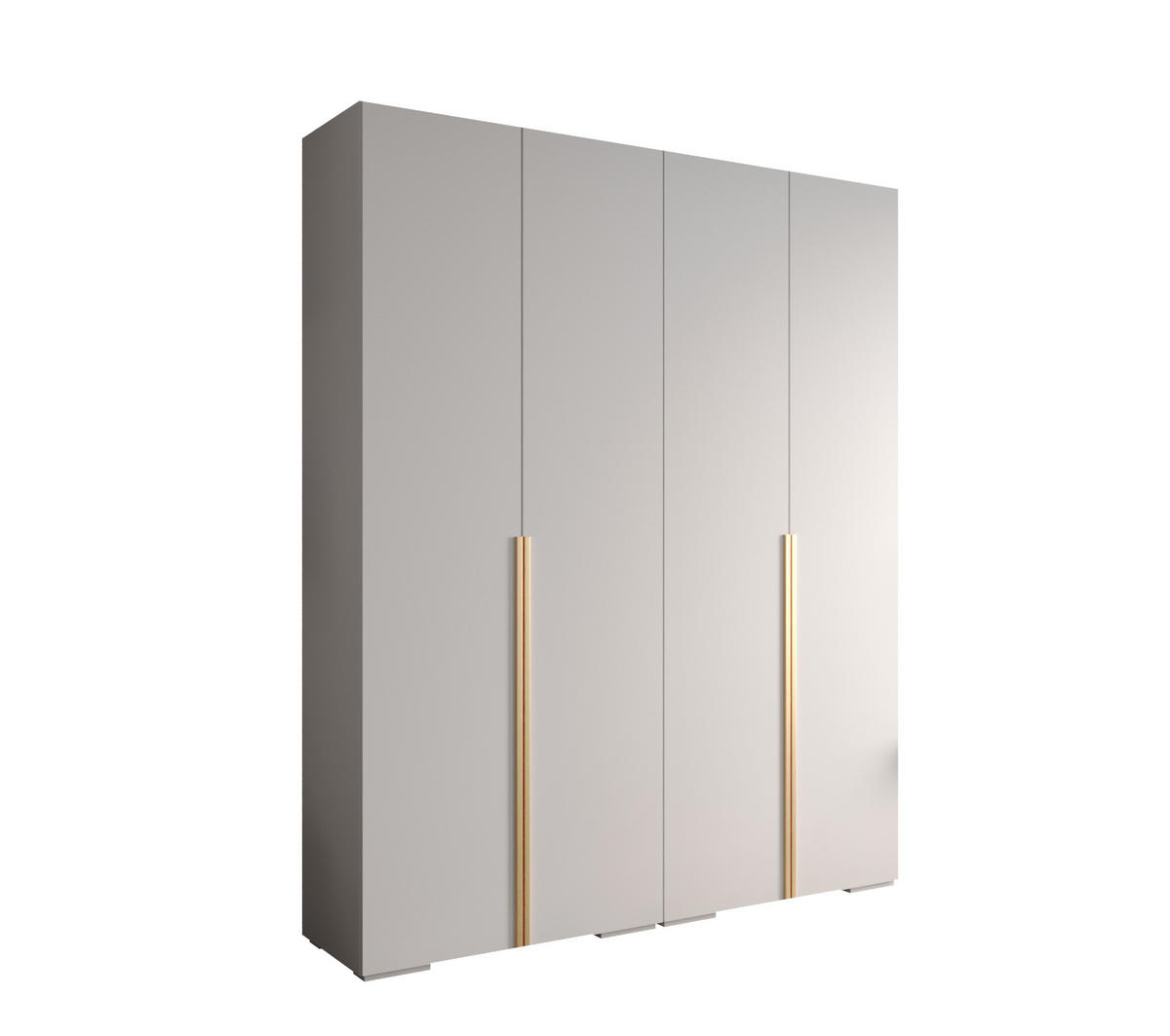 DREHTÜRENSCHRANK 236.7/200/47 4-türig - Goldfarben/Weiß, Holz/Metall (200/236.7/47cm) - MÖBEL KRYSPOL