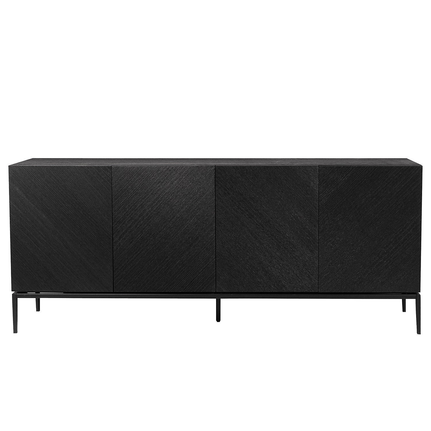 SIDEBOARD - 180 cm - Schwarz, Holzwerkstoff (180/75/40cm) - home24