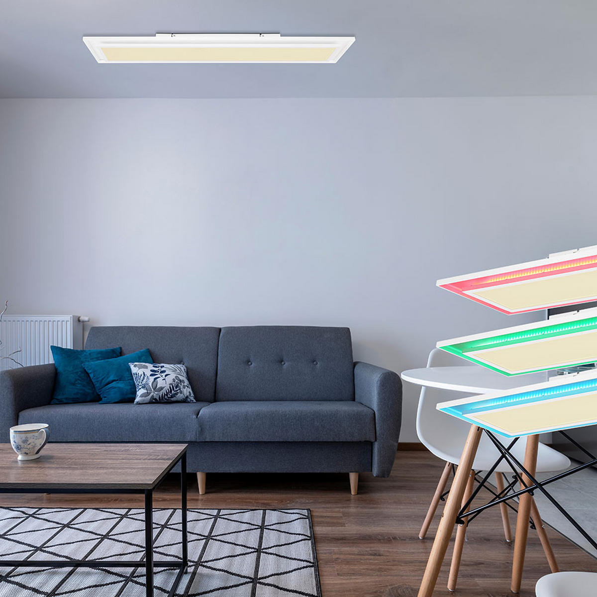 LED DECKENLEUCHTE Metall Weiß - Weiß, Metall (85/19/6.3cm)