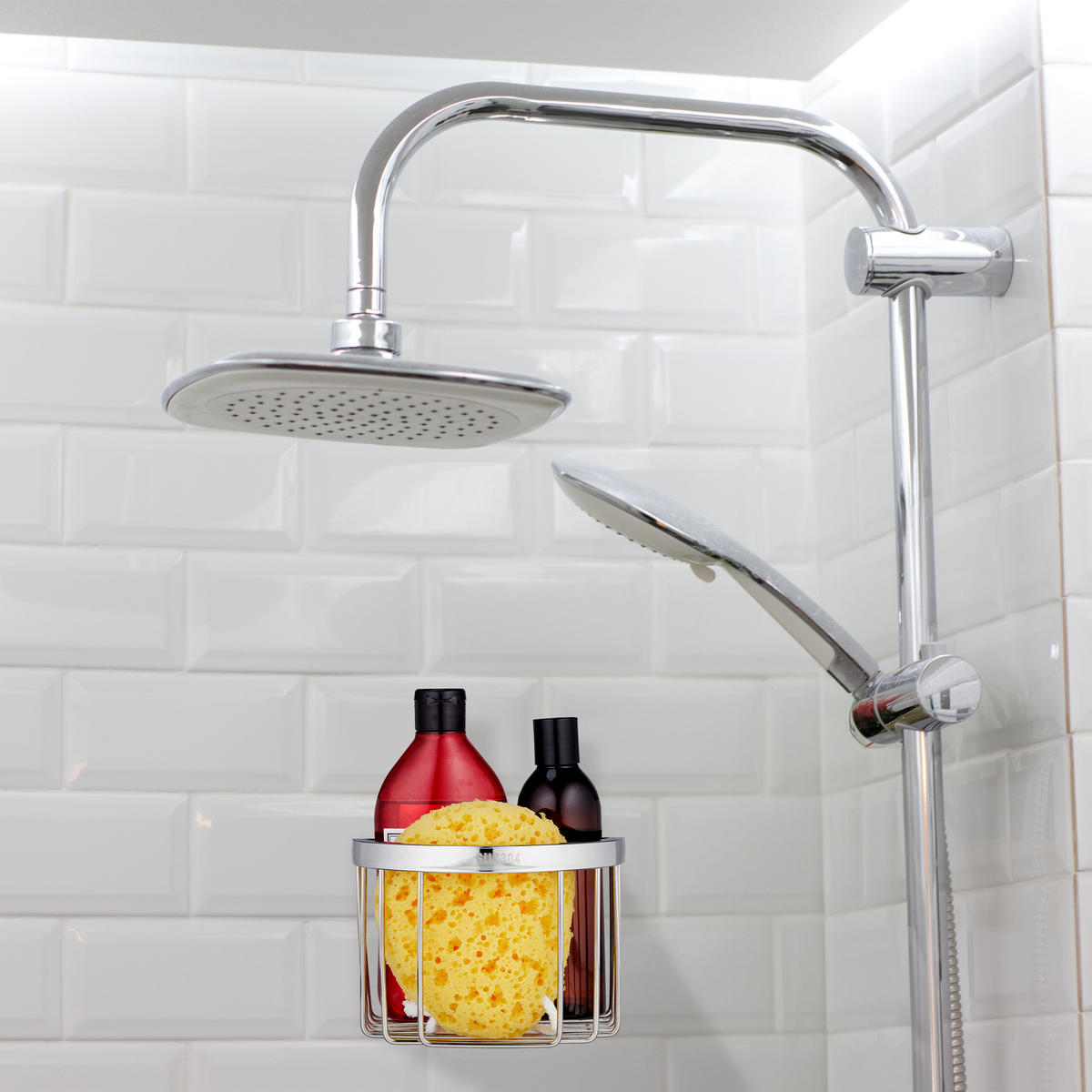 DUSCHABLAGE - Silberfarben, Metall (16/11.5/16cm) - Relaxdays