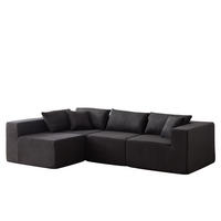 ECKSOFA 264/167/71 cm Schwarz Cord - Schwarz, Textil (264/167cm) - Oxeza