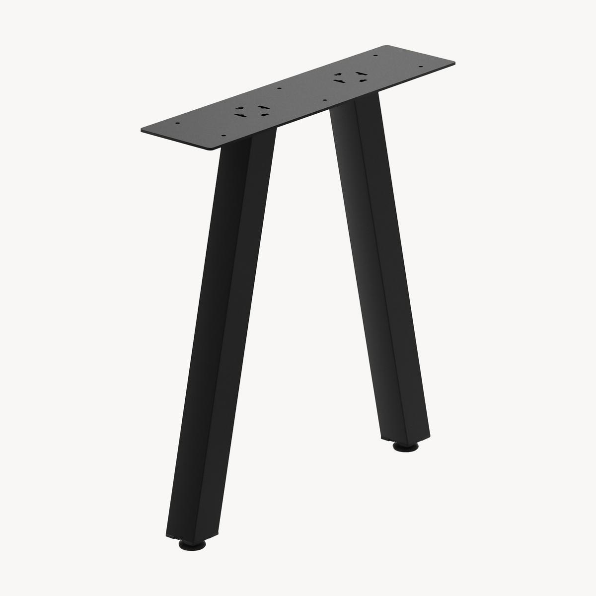 SADA STOLOVÝCH NOH 2 KS Heustreu - černá, kov (40/45/12cm) - [en.casa]