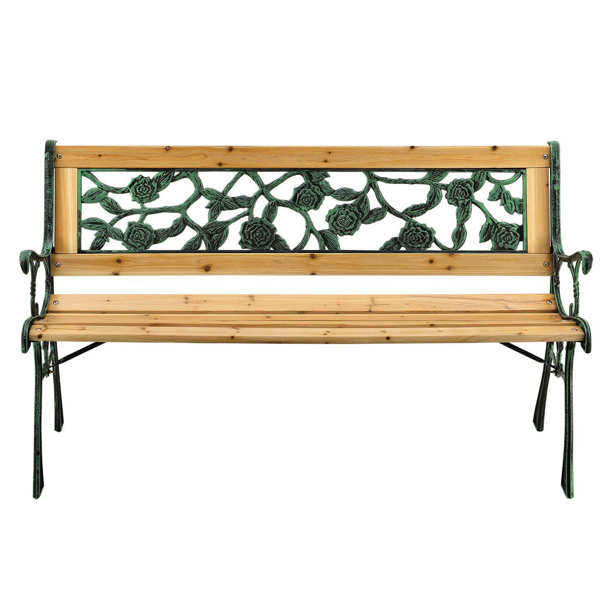 GARTENBANK Venezia 2-Sitzer - Braun, Holz (122/73/54cm) - Juskys