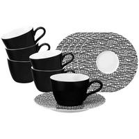 KAFFEETASSEN MIT UNTERTASSEN Life Fashion Glamorous Black 240 ml 6er Set - Schwarz, Keramik (16.5/8.2/16.5cm) - Seltmann Weiden