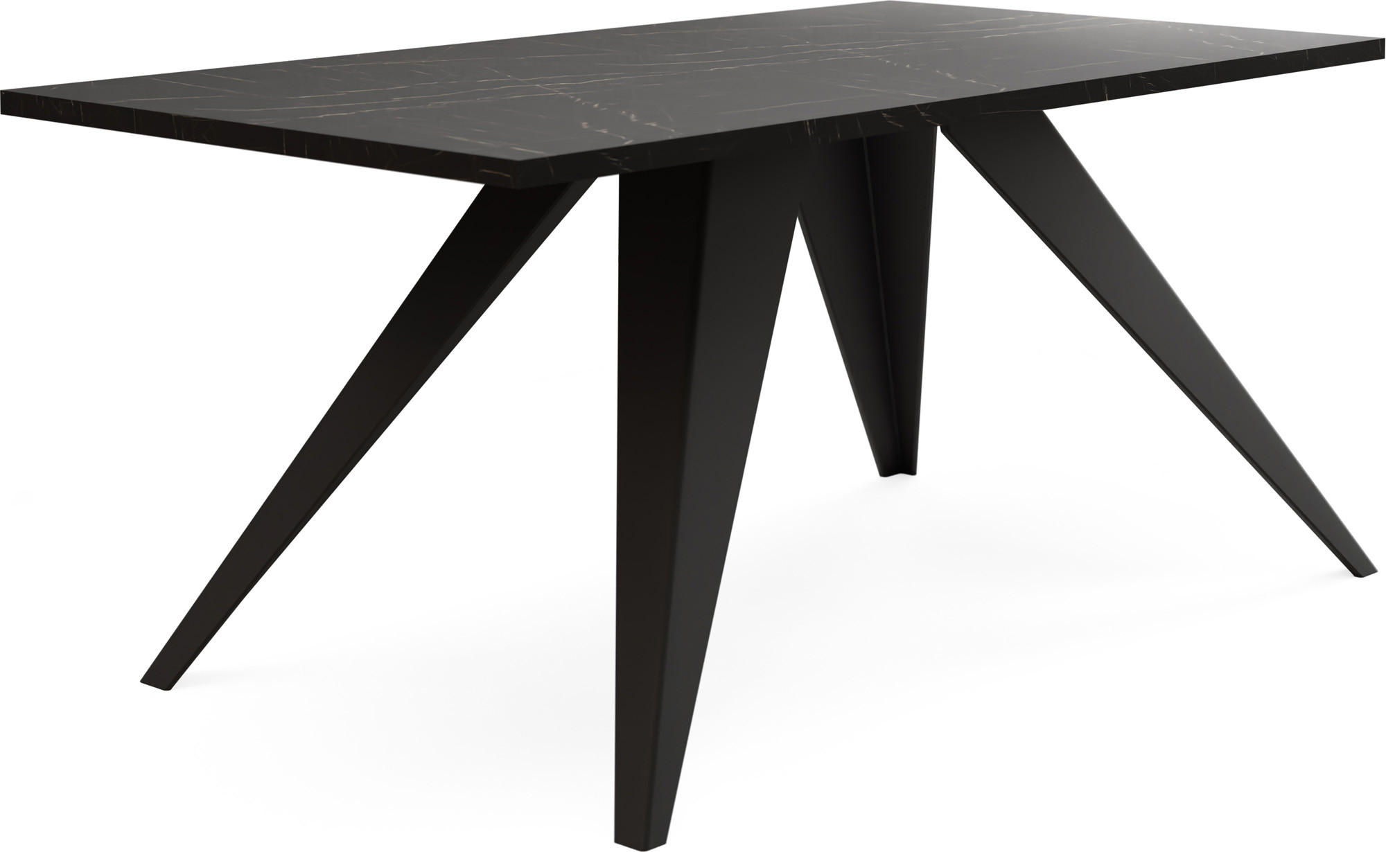 COUCHTISCH Vance rechteckig, Marmor Schwarz 120/60/48 cm - Anthrazit/Schwarz, Holzwerkstoff/Metall (60/120/48cm) - WFL GROUP