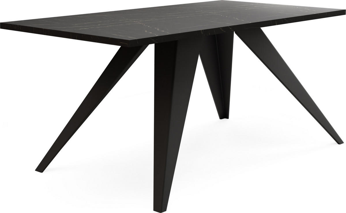 COUCHTISCH Vance rechteckig, Marmor Schwarz 120/60/48 cm - Anthrazit/Schwarz, Holzwerkstoff/Metall (60/120/48cm) - WFL GROUP