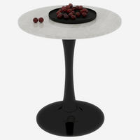 COUCHTISCH 70.1 cm schwarz/weiß aus Kunstmarmor mit runder Tischplatte - Schwarz, Stein (70/70/72cm) - OKMYHOME