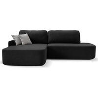 ECKSCHLAFSOFA Gavi schwarz velours links - Schwarz, Textil (269/171cm) - Beautysofa