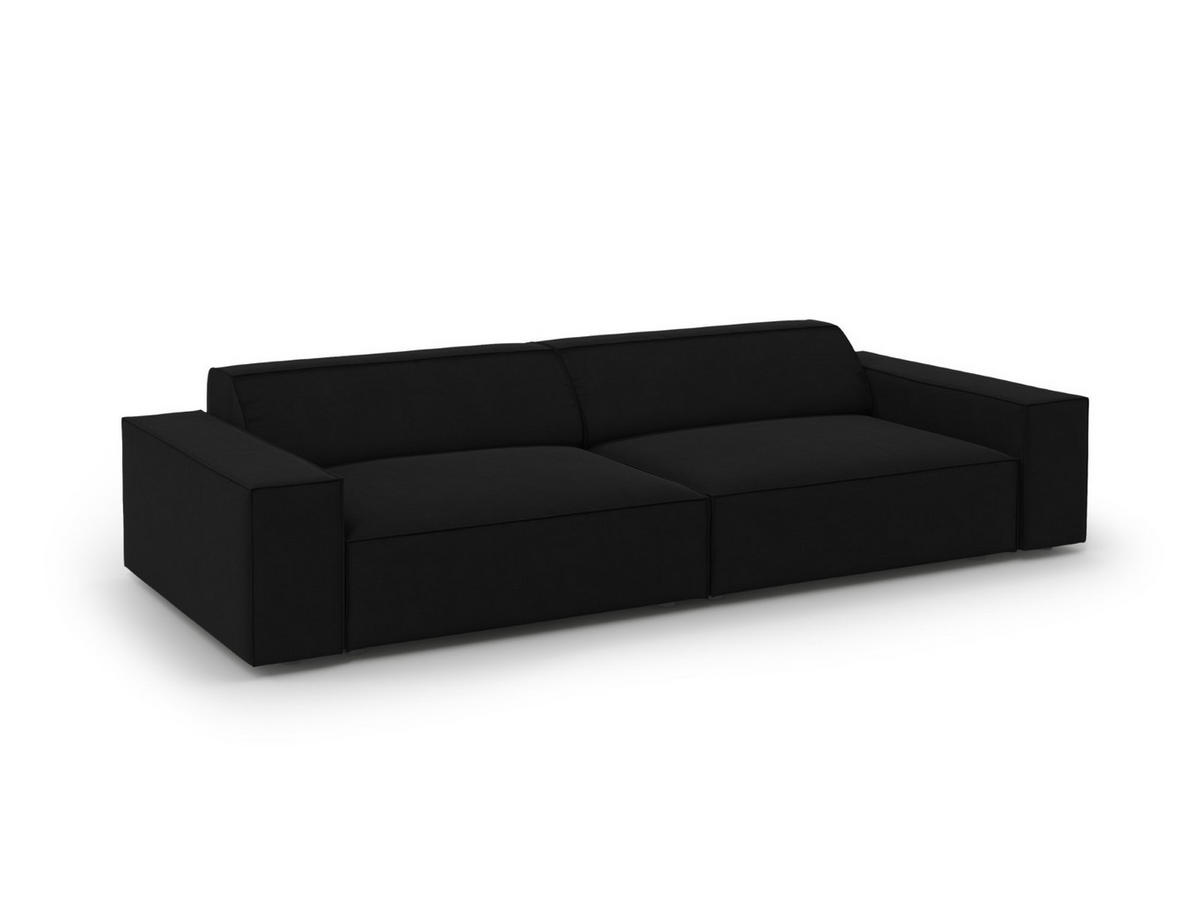 SOFA Jodie aus Samt schwarz 3 Sitzplätze - Schwarz, Textil (102/70/204cm) - Micadoni