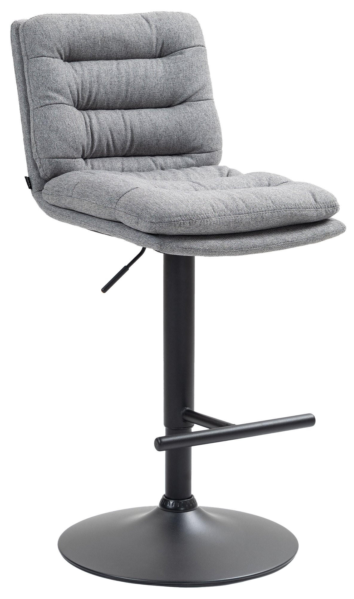 BARHOCKER Stoff grau - Schwarz/Grau, Textil/Metall (42/94/56cm) - CLP