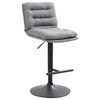BARHOCKER TURIN Grau Stoff Schwarz - Grau, Textil/Metall (42/94/56cm) - DELUKE