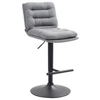 BARHOCKER Stoff grau - Schwarz/Grau, Textil/Metall (42/94/56cm) - CLP