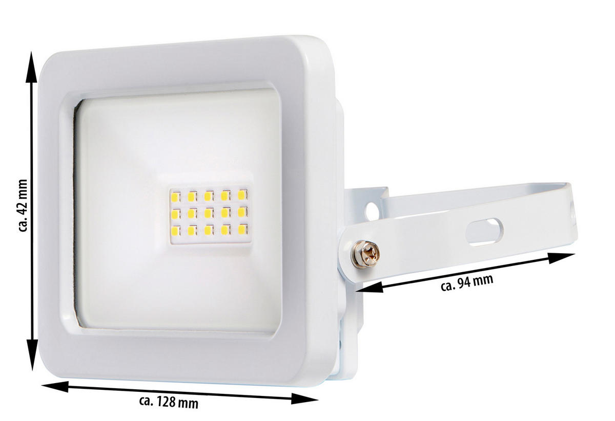 LED-STRAHLER - 15W mit 1500 Lumen, IP65 wasserdicht für Außenbereich, Aluminiumgehäuse, 2er-Set - Weiß, Metall (12.9/9.3/4.2cm) - Northpoint