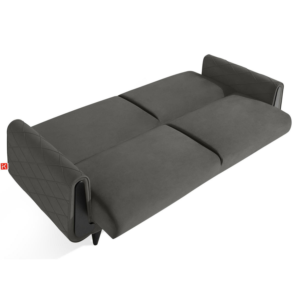 3-SITZER-SOFA GUSTAVO III Sofa 3 Velours, Anthrazit - Anthrazit, Holz/Holzwerkstoff (230/98/98cm) - KONSIMO®