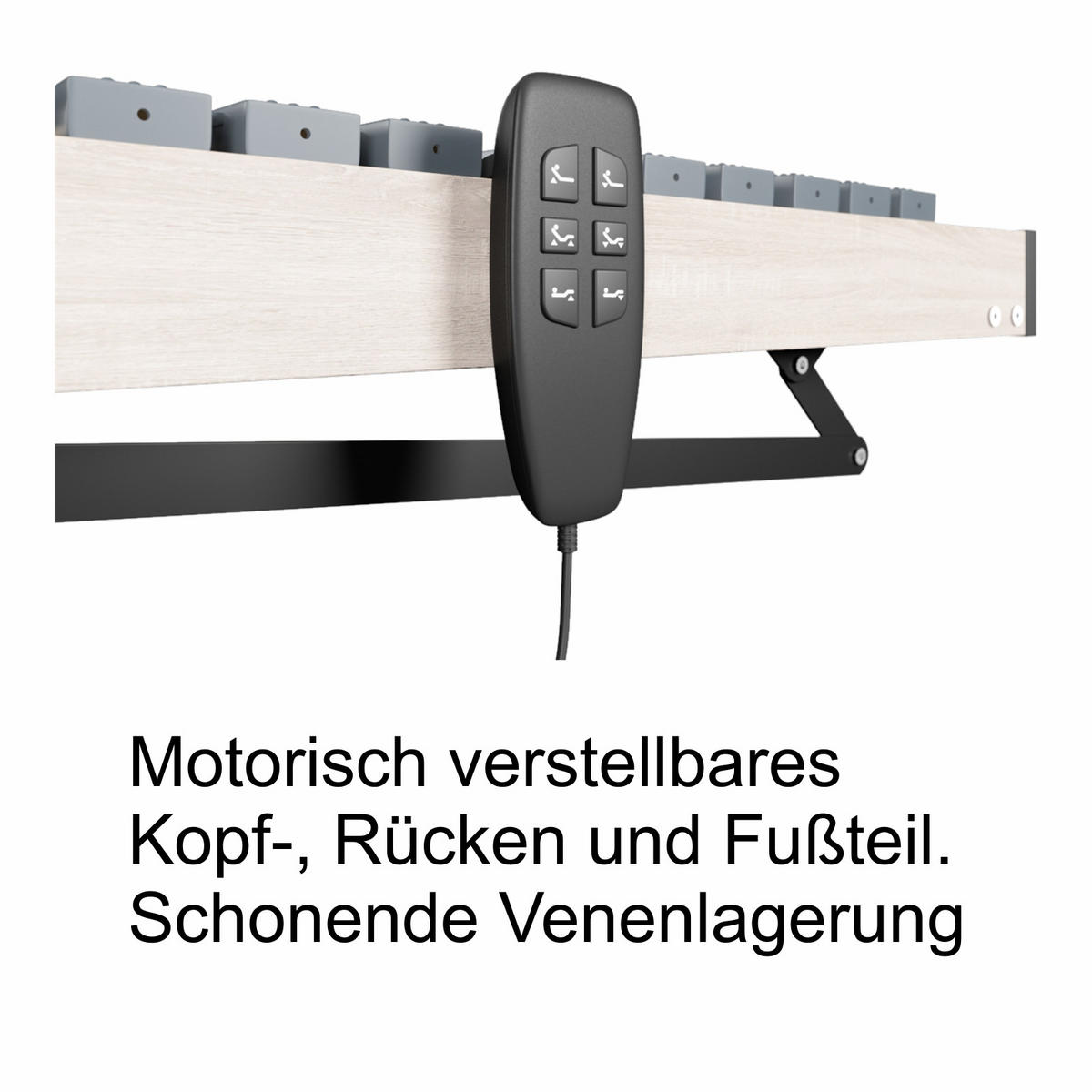 ELEKTRISCHER 42-Leisten-Lattenrost 140 x 200 cm 8,5 cm Hoch 7 Zonen Notabsenkung - Buchefarben/Naturfarben, Holz (140/200cm) - Matratzen Perfekt