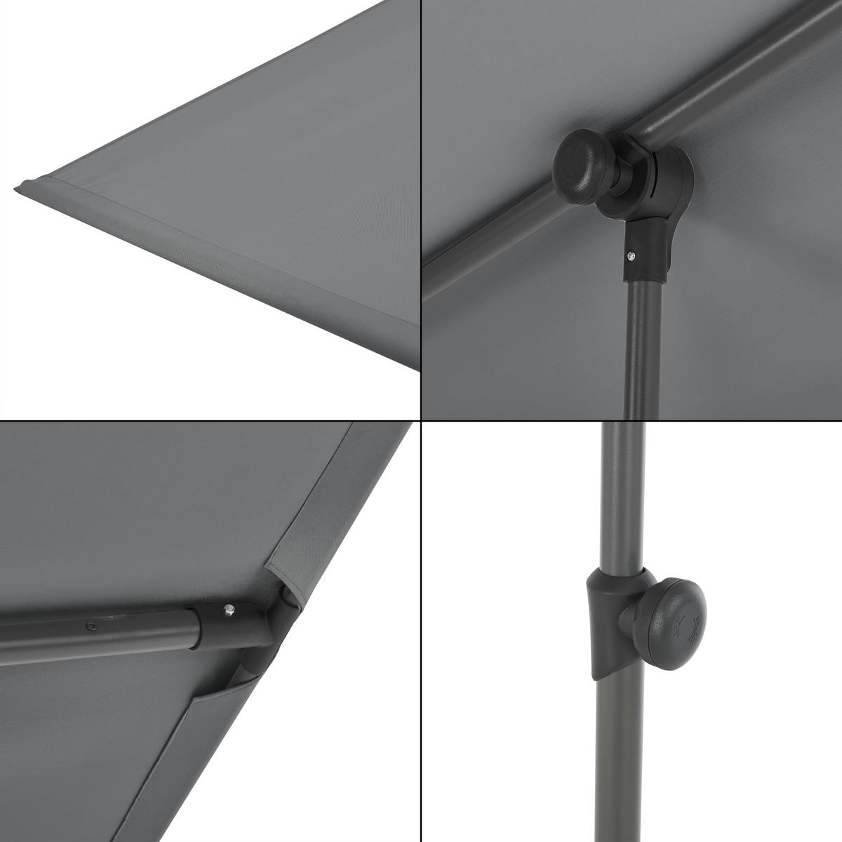 SONNENSCHIRM Carsoli - Grau, Textil/Metall (180/130cm) - pro.tec