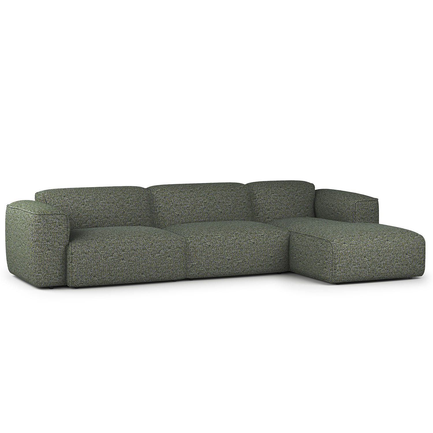 3-SITZER ECKSOFA mit Longchair - Schwarz/Grün, Kunststoff/Textil (317/173cm) - home24