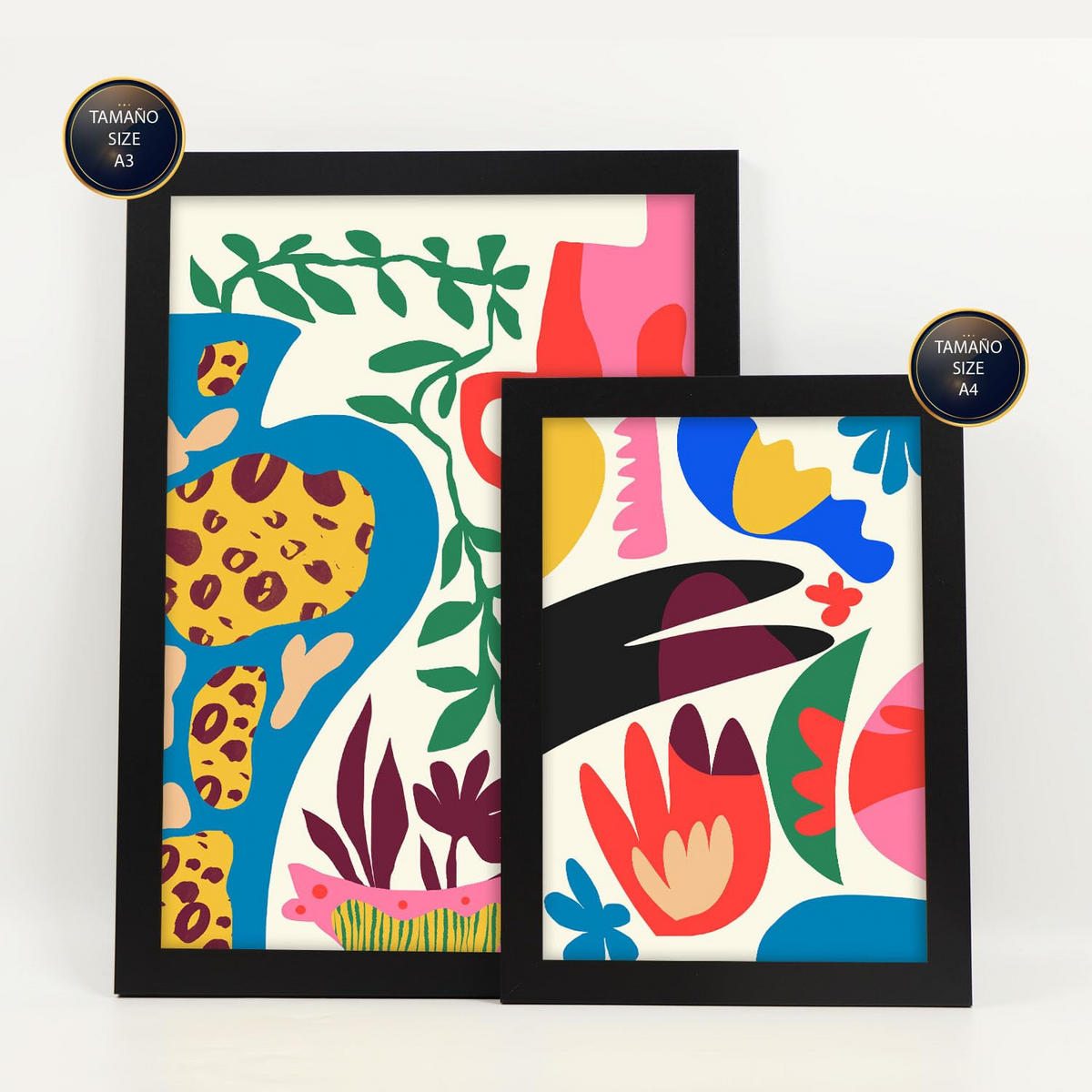 POSTER Set Mit 6 Erlöser Feen In Blume Zusammenfassung Ästhetische Dekorative Gemälde Für Ihr Wohnzimmer Schlafzimmer Zuhause A3 & A4 Schwarzer Rahmen - Schwarz, Papier (29/3cm) - Nacnic