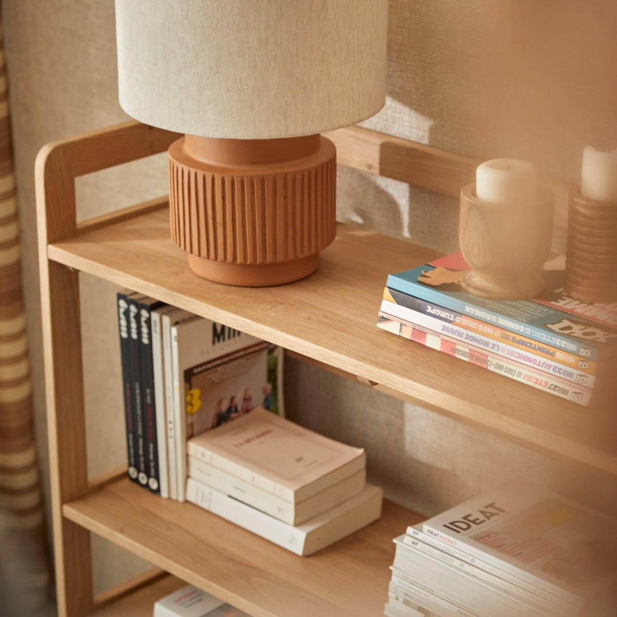 BÜCHERREGAL Esmée Natur aus Eiche - Naturfarben, Holz (110/105/35cm) - Tikamoon