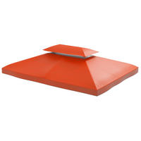 ERSATZDACH 400/300 cm mit Doppeldach und Wasserablauflöchern aus Polyester, Rostrot - Rot, Textil (300/20/400cm) - Redom