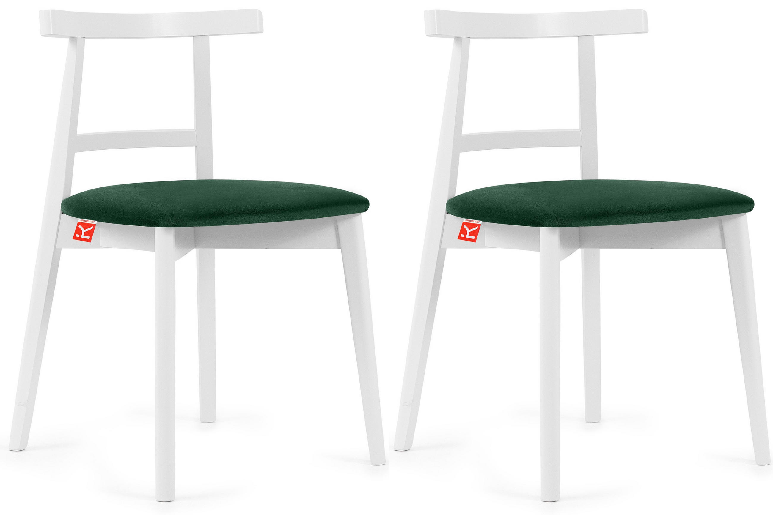 ESSTISCHSTÜHLE LILIO 2 St Vintage, Dunkelgrün / weiß - Dunkelgrün/Weiß, Holz/Textil (47/76/45cm) - KONSIMO®