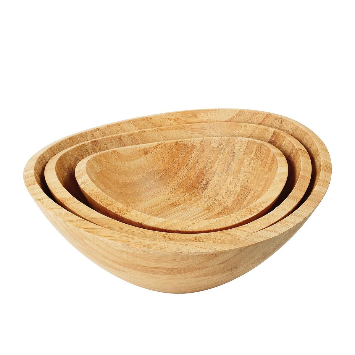 SALATSCHÜSSEL - Hellbraun, Holz (27.5/29/12cm) - Relaxdays