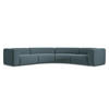 ECKSOFA Samt Stoff Blau - Blau/Petrol, Kunststoff/Textil (318/318cm) - Makamii