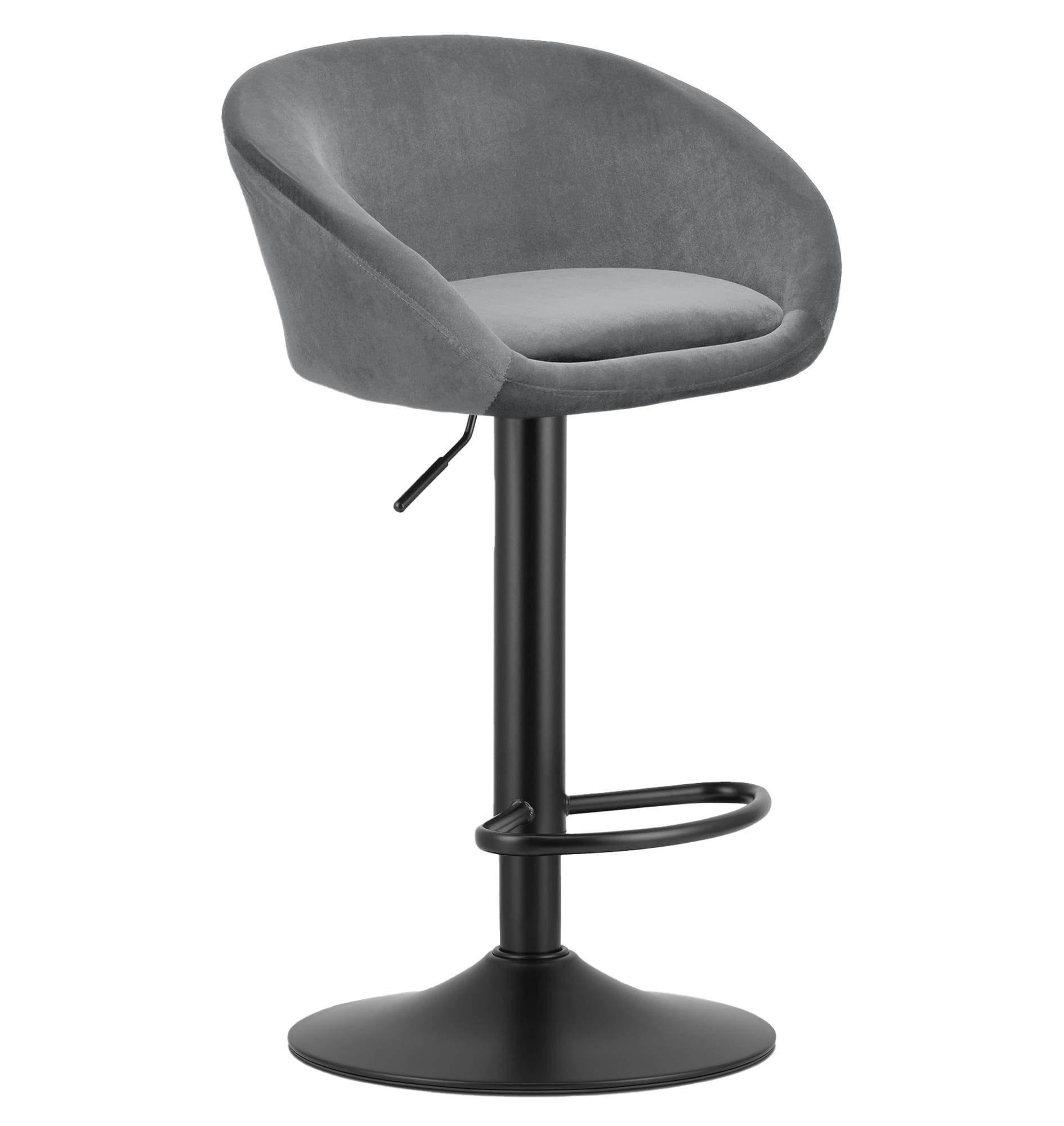 BARHOCKER EAST grauer Sitz, schwarze Basis - Schwarz/Grau, Textil (53/103/46cm) - Valora