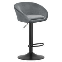 BARHOCKER EAST grauer Sitz, schwarze Basis - Schwarz/Grau, Textil (53/103/46cm) - Valora