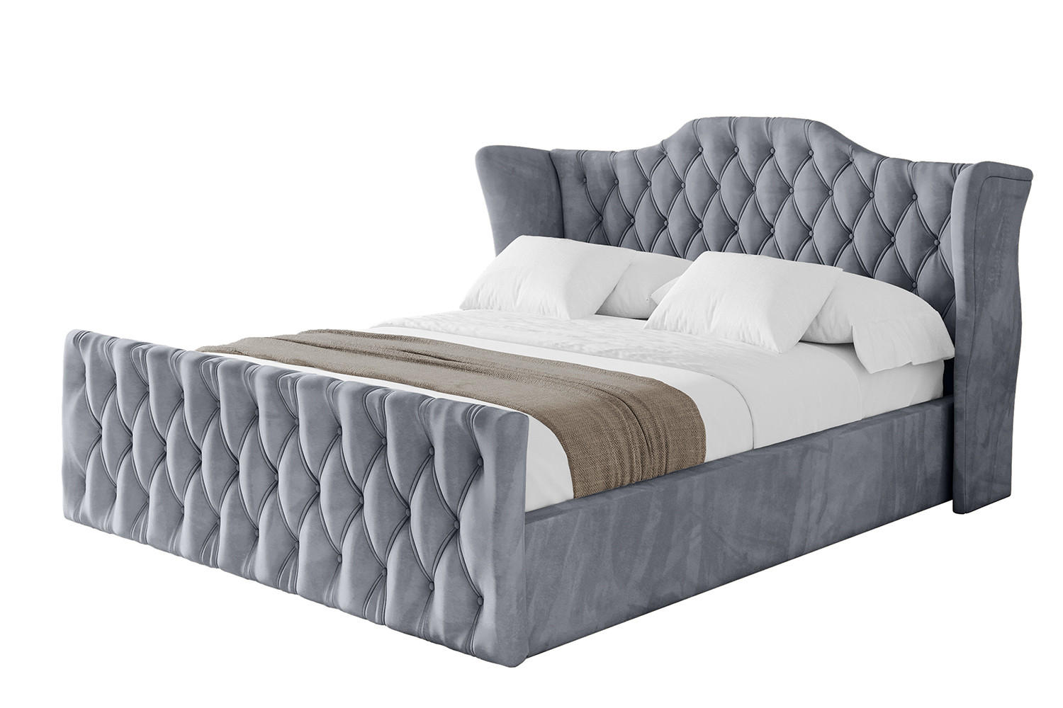 POLSTERBETT mit Bettkasten, Fußteil und Lattenrost, Boxbett ohne Matratze - ZORAN-Z 120x200 Grau - Grau, Holzwerkstoff/Textil (120/200cm) - ALTDECOR