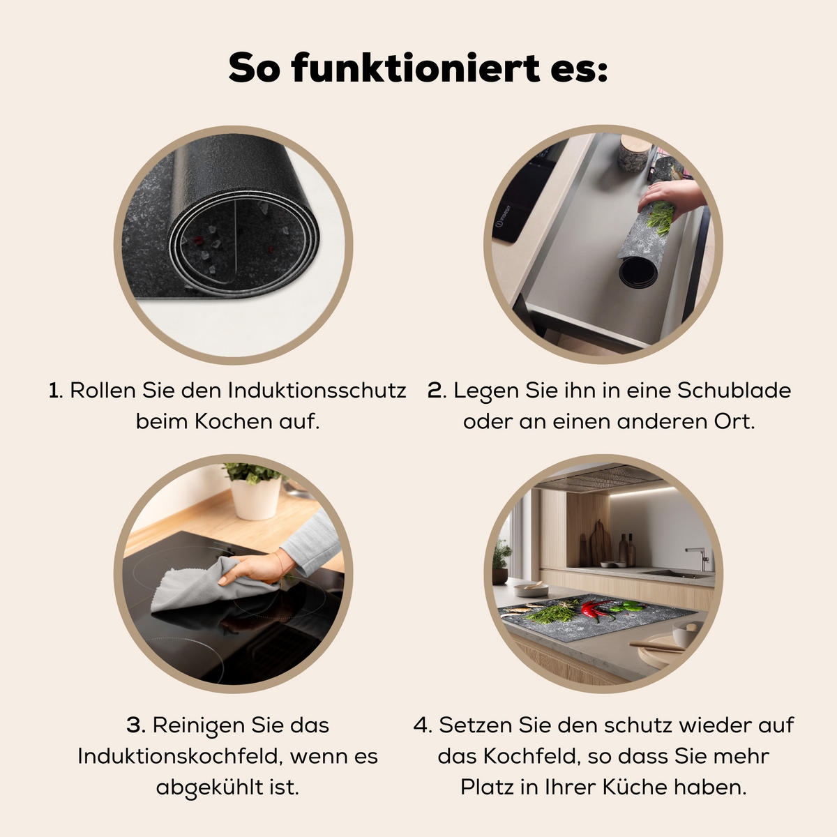 HERDABDECKPLATTE Pfeffer - Kräuter - Gewürze - Beton 78x78 cm - Rot, Kunststoff (78/78/0.2cm) - MuchoWow