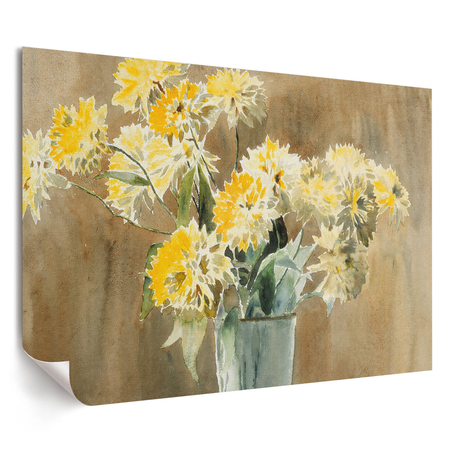 POSTER - 42x29 cm (A3) - Hannah Borger Overbeck - Vase mit Blumen - Gelb, Textil (42/29.7/0.1cm) - TULUP