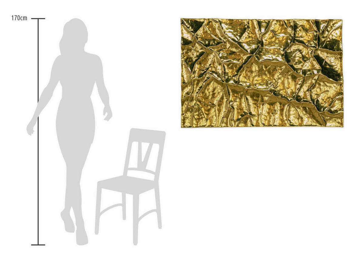 METALLBILD Gold 100/70 cm - Goldfarben, Metall (4.2/70cm) - KUNSTLOFT