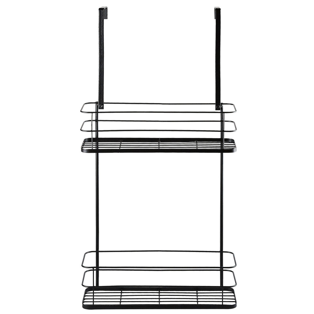 DUSCHREGAL 2 Fächer Tayasu - Schwarz, Metall (40/83/12cm) - Beliani